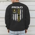 Vintage Proud Army Dad With American Flag Men's Sweatshirt Back Print