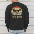 Vintage Pug Dad Dog Lovers Father's Day Tee Men's Sweatshirt Back Print
