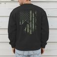 Vintage USA Camo Flag Proud Siberian Husky Dad Silhouette Men's Sweatshirt Back Print