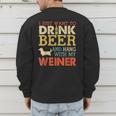 Weiner Dachshund Dad Drink Beer Hang With Dog Vintage Men's Sweatshirt Back Print Weiner Dachshund Dad Drink Beer Hang With Dog Vintage Men's Sweatshirt Back Print