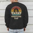 Wrestling Dad Vintage Wrestling Retro Wrestling Lover Men's Sweatshirt Back Print