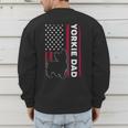 Yorkie Dog Vintage US American Flag Yorkie Dad Fathers Day Men's Sweatshirt Back Print