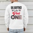Big Brother Of The Fast One Car Racing Dad 1St Birthday Boy Men's Sweatshirt Back Print