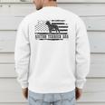 Boston Terrier Dad Distressed American Flag Patriotic Dog Men's Sweatshirt Back Print