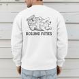 Bulldog Rolling Fatties Dog Mom Dad Owner Men's Sweatshirt Back Print Bulldog Rolling Fatties Dog Mom Dad Owner Men's Sweatshirt Back Print