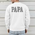 Checkered Papa Lightning Bolt Fathers Day Dad Grandpa Men's Sweatshirt Back Print