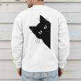 Curious Cat Peeking Sneaky Cat Cat Mom Cat Dad Men's Sweatshirt Back Print Curious Cat Peeking Sneaky Cat Cat Mom Cat Dad Men's Sweatshirt Back Print