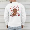 Cute Dachshund Valentine's Day Heart Love Dog Mom Dog Dad Men's Sweatshirt Back Print