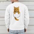 Cute Tabby Cat Pocket Cat Mom Cat Dad Cat Lover Men's Sweatshirt Back Print Cute Tabby Cat Pocket Cat Mom Cat Dad Cat Lover Men's Sweatshirt Back Print