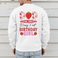 Dad Of The Berry First Birthday Girl Sweet Strawberry Men's Sweatshirt Back Print Dad Of The Berry First Birthday Girl Sweet Strawberry Men's Sweatshirt Back Print