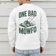 Dad Lawn Mowing One Bad Mowfo Mower Dad Gardening Men's Sweatshirt Back Print