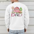 Dad Pink Farm Animal Birthday Kids Matching Family Men's Sweatshirt Back Print