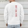 Distressed US American Flag Father Shirt Best Dad Ever Men's Sweatshirt Back Print