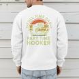 Fishing Dad Part Time Hooker Bass Fish Father Day Men's Sweatshirt Back Print