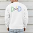 Unicorn Dad First Birthday Girl Family Matching Mama Party Men's Sweatshirt Back Print