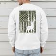 US Flag Deer Elk Buck Camoflage Hunting Hunter Dad Grandpa Men's Sweatshirt Back Print