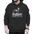 Bald Eagle Dad Mom Three Eaglet Chicks Babies In The Nest Men Hoodie