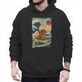 Dachshund Doxie Japanese Kanagawa Wave Surfing Japan Mom Dad Men Hoodie