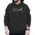 Dachshund Doxie Weenie Mom Dad Heartbeat Tie Dye Dog Men Hoodie