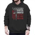 Daughter Gun Shovel Alibi Mom Dad Guns Joke -ON Back Men Hoodie