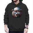 Papa Bear Face Cool Dad Style Retro Fathers Day Daddy Bear Men Hoodie