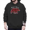 PAPA Bear Men Red Plaid Christmas Pajama Family Dad Small Men Hoodie