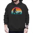 Retro Sasquatch Lover Doxie Wiener Dog Walker Bigfoot Walking a Dog Dachshund Weiner Dog Dad Weenie Small Men Hoodie