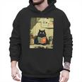 Vintage Japanese Cat Book Lovers Librarian Cat Dad Teacher Men Hoodie