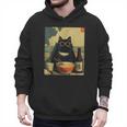 Vintage Japanese Cat Ramen Cat Dad Retro Graphic Women Men Hoodie