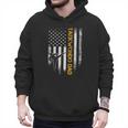 Vintage USA Flag Korea Taekwondo Training Dad Silhouette Men Hoodie