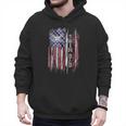 Vintage USA Flag Proud Swimming Dad Swim Swimmer Silhouette Men Hoodie
