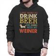 Weiner Dachshund Dad Drink Beer Hang With Dog Vintage Men Hoodie
