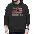 Wrestling Dad US Flag Fathers Day Retro Wrestling Fans Men Hoodie