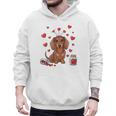 Cute Dachshund Valentine's Day Heart Love Dog Mom Dog Dad Men Hoodie