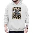 Duck Hunting Dog Sorry I Cant Its Duck Season Dad Joke Men Hoodie