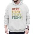 Fishing Here-Fishy Bass Fish Dad Men Hoodie