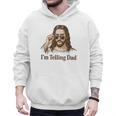 I'm Telling Dad Jesus Wearing Sunglasses Christian Fathers Men Hoodie