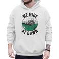 We Ride At Dawn Lawn Mower Zero-Turn Dad Mowing Men Hoodie