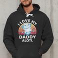 Axolotl Kids Teens Retro Sunset I Love My Daddy Men Hoodie
