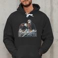 Bald Eagle Dad Mom Three Eaglet Chicks Babies In The Nest Men Hoodie