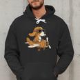 Beagle Flying a Plane Pilot Airplane Dog Mom Dad Men Hoodie