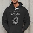 Best Cat Dad Ever Fun Line Art Illustration Men Hoodie