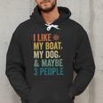 I Like My Boat Dog And Maybe 3 People Retro Sailor Dad Men Hoodie