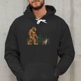 Boston Terrier Bigfoot Dog Walking Dog Mom Dad Kids Men Hoodie