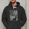 Camo US Flag Deer Elk Buck Camoflage Hunting Hunter Dad Short Sleeve Men Hoodie