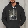 Camo USA Flag Bison Camouflage Hunting Wildlife Hunter Dad Men Hoodie