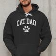 Cat Dad Vintage Distressed Cat Paw Men Hoodie