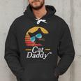 Cat Daddy Vintage 80s Style Cat Retro Sunglasses Distressed Men Hoodie