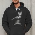 Cat Playing Flute For Cat Lover Cat Mom Cat Dad Men Hoodie