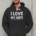 Cool Cornhole Art For Men Dad Love My Wife Husband Corn Hole Small Men Hoodie